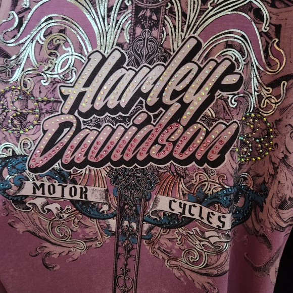 Harley-Davidson Women's Lavender Graphic Blouse - Picture 2 of 5